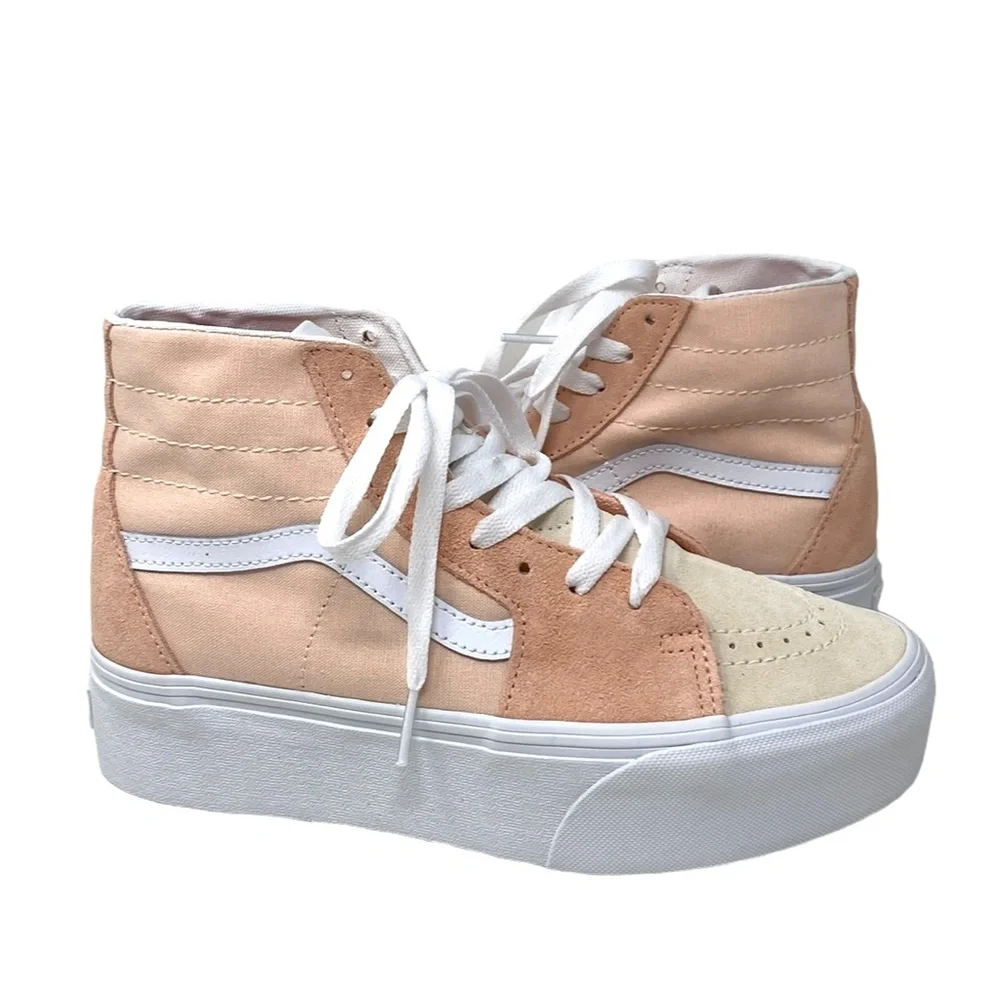 VANS Sk8-Hi Tapered Platform Shoes Skate Peach Women's Suede Canvas VN0A5JMKBOD